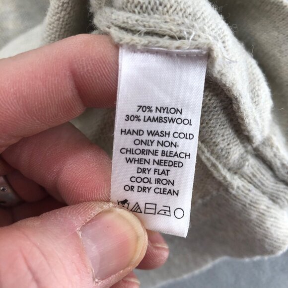 Calvin Klein Sweater Mens Large Gray Lambswool Blend 1/4 Zip Mock Neck Stretch - Picture 7 of 10